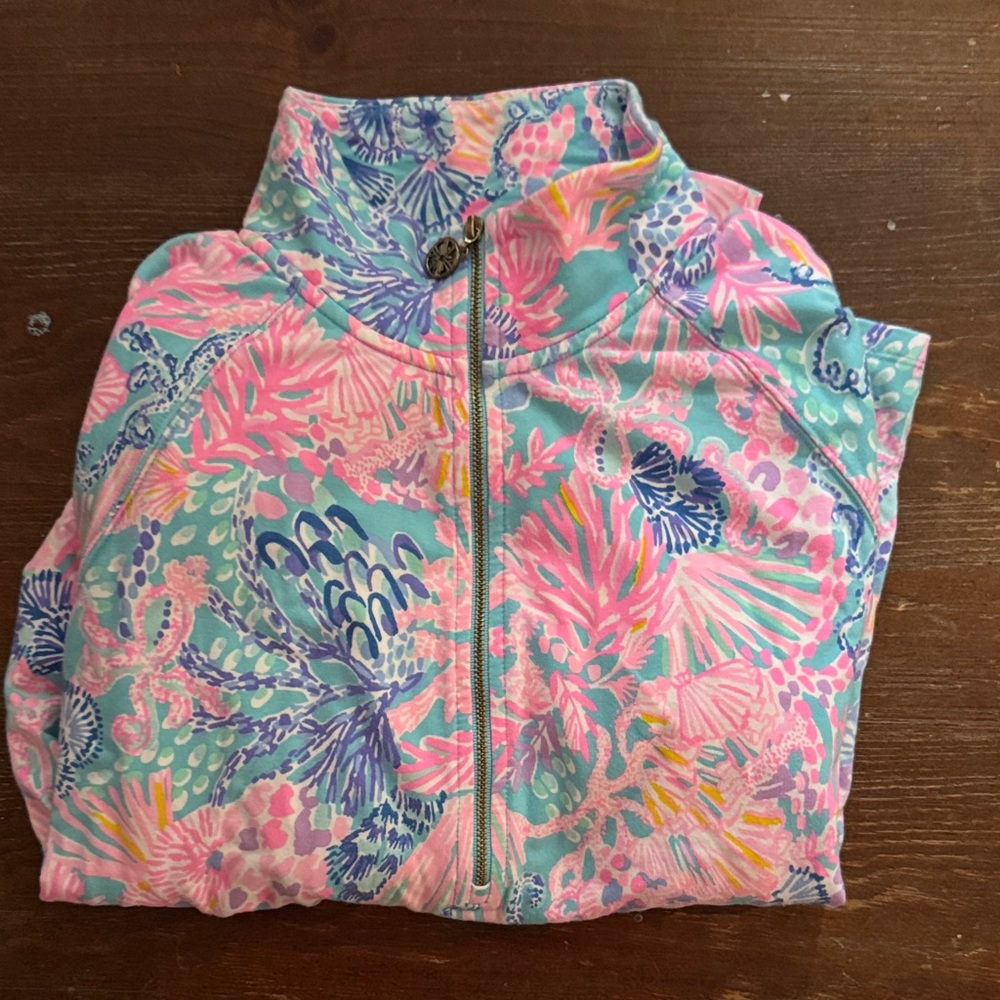 Women’s Lilly Pulitzer Pink, Aqua & Purple Tropical Zip Rash Guard